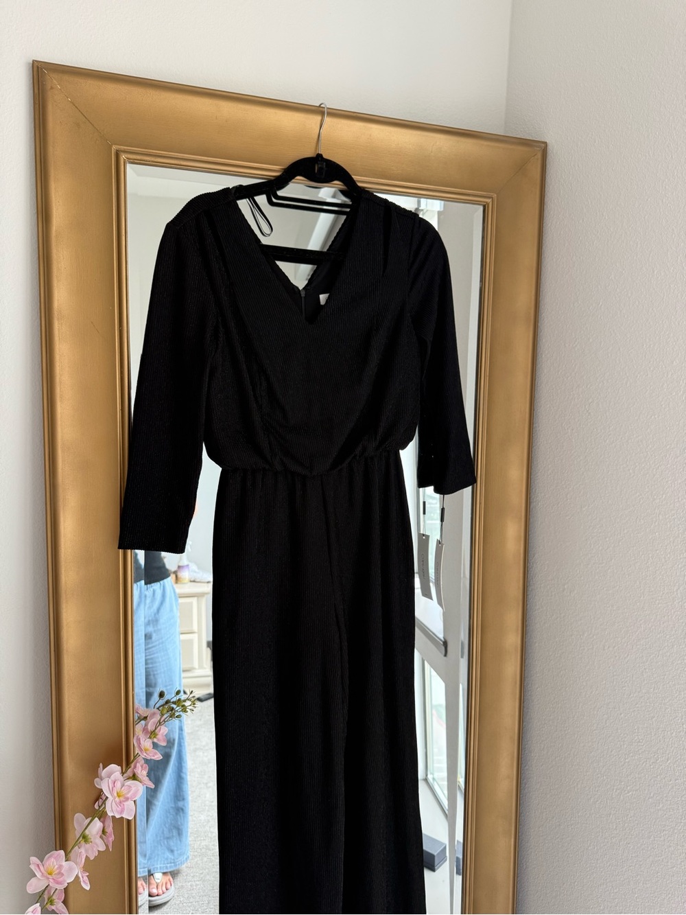 Black V-Neck Women's Jumpsuit
